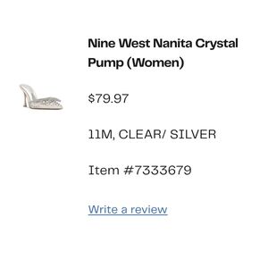 Nine West Silver NANITA Crystal Embellished Heels 11M  BRAND NEW, Box Included